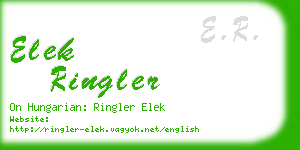 elek ringler business card